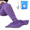 Picture of LAGHCAT Mermaid Tail Blanket Crochet Mermaid Blanket for Adult, Soft All Seasons Snuggle Mermaid Sleeping Bag Blankets, Classic Pattern, (56"x28", Purple)