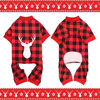 Picture of Dog Pajamas Buffalo Plaid with Reindeer Print Dog Onesie Dog Pjs Super Soft and Stretchy Dog Christmas Jammies for Large Dogs (L)