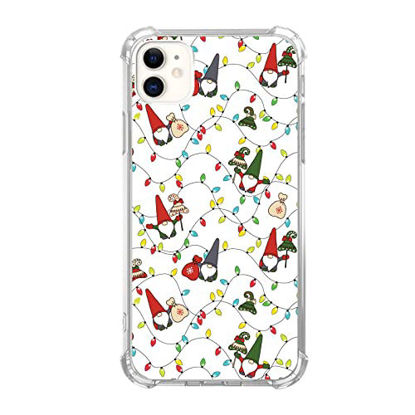 Picture of Christmas Case for iPhone 11, Funny Christmas Gnomes Christmas Trees Gifts Christmas Stocking Pattern Case for Girls Women Men, Unique Trendy TPU Bumper Cover Case for iPhone 11