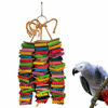 Picture of Parrot Toys for Medium Birds, Cardboard Bird Toys African Grey Parrot Toys, Natural Wooden Bird Cage Chewing Toy with Clip for Small Medium Parrots and Birds Cockatiel Conure