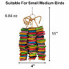 Picture of Parrot Toys for Medium Birds, Cardboard Bird Toys African Grey Parrot Toys, Natural Wooden Bird Cage Chewing Toy with Clip for Small Medium Parrots and Birds Cockatiel Conure