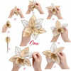 Picture of Sea Team 6-Pack Artificial Glitter Poinsettia Christmas Flower Ornaments Tree Decorations, 10-inch, Champagne