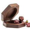 Picture of Wooden DND Dice Set Box with Magnetic Lid for Storage 7-Die Polygonal D&D Dice-Walnut Dice Set Case (Hexagonal - Dragon Pattern)