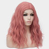 Picture of BUFASHION 20" Long Wavy Curly Pink Synthetic Wig for Women Girls Cosplay Wig Halloween Costume Wig with Wig Cap(Pink)