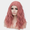 Picture of BUFASHION 20" Long Wavy Curly Pink Synthetic Wig for Women Girls Cosplay Wig Halloween Costume Wig with Wig Cap(Pink)