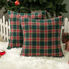 Picture of AQOTHES 2 Pack Christmas Plaid Decorative Throw Pillow Covers Scottish Tartan Cushion Case for Farmhouse Home Holiday Decor Red and Green, 20 x 20 Inches