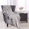 Picture of Exclusivo Mezcla Large Flannel Fleece Velvet Plush Throw Blanket - 50" x 70" (Light Grey)