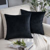 Picture of Phantoscope Pack of 2 Velvet Decorative Throw Pillow Covers Soft Solid Square Cushion Case for Couch Black 22 x 22 inches 55 x 55 cm