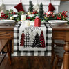 Picture of Artoid Mode Waterclor Buffalo Plaid Christmas Trees Merry Xmas Table Runner, Seasonal Winter Holiday Kitchen Dining Table Decoration for Indoor Outdoor Home Party Decor 13 x 90 Inch