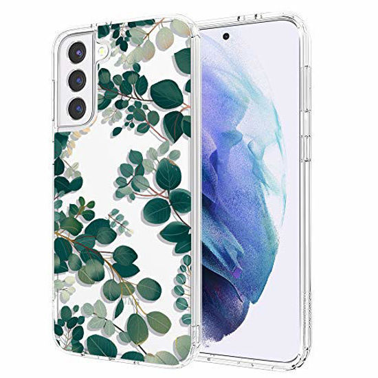 Picture of for Samsung S21 Case, for Samsung Galaxy S21 5G Case, MOSNOVO Clear Slim Soft TPU + PC Cover Case with Women Girl Eucalyptus Floral Flower Design Case for Galaxy S21