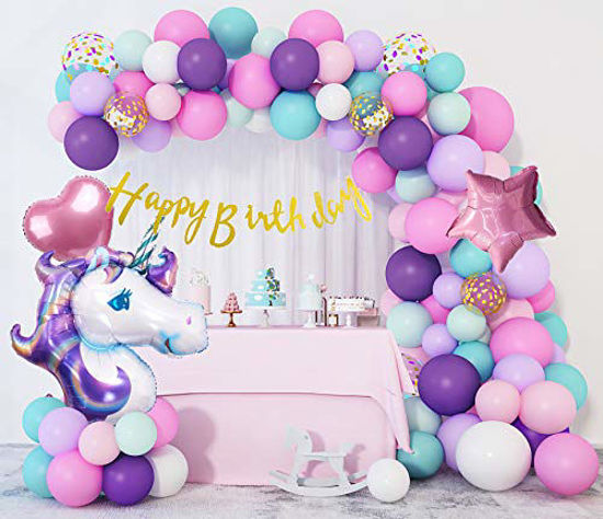 GetUSCart- 207Pcs Unicorn Birthday Balloons Arch Garland Kit 40 ...