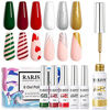 Picture of RARJSM Painting Drawing Liner Pen Gel Nail Polish Set,Silver Gold Glitter Dark Green Red White Nail Art Design UV Led Gel Polish Kit,DIY 3D Gel Nail Paint Pull Line Pen Tool for Nail Manicure 6PCS 8ML Christmas Collection