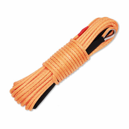 Picture of Ucreative 3/16" x 50' 7000LBs Synthetic Winch Line Cable Rope with Black Protecing Sleeve for ATV UTV (Orange)