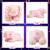 Picture of Glow Guards LED Light up Glowing Comfy Pig Pillow Stuffed Soft Plush Magical Colorful Lovely Hugging Farm Animal Toy Bedtime Bedroom Decor Christmas Birthday Gifts, Pink, 12"