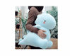 Picture of Cute Charming Cartoon Fashion Funny Pretty Dinosaur Stuffed Animals Shape Big Hugging Pillow Soft 3D Pom Plush Toy Doll Ultra Fabric Bed Rest Chair Bolster Nursery Decoration Gift for Kids (Blue)