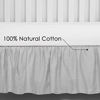 Picture of TILLYOU Crib Bed Skirt Dust Ruffle, 100% Natural Cotton, Nursery Crib Bedding Accessory Toddler Bedskirt for Baby Boys Girls, 14" Drop, Pale Gray