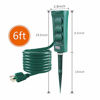 Picture of Outdoor Power Strip Weatherproof with 6 Foot Extension Cord, 6-Outlet Yard Power Stake with ON/Off Switch, ETL Certified, Green