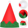 Picture of Sunshane 4 Pieces Christmas Elf Kits Include Elf Aprons and Elf Hats for Christmas Party Costume Supplies (Red and Green)