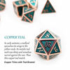 Picture of Haxtec Metal Dice Set D&D Copper Teal DND Dice for Dungeons and Dragons Games-Glossy Enamel Dice Copper Teal