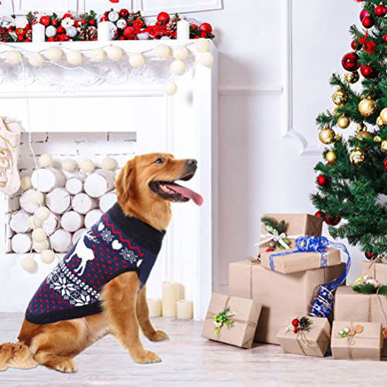 Picture of SCENEREAL Knitwear Dog Sweaters Winter Clothes - Christmas Dog Sweater Xmas Clothes Warm Coats Classic Pattern