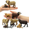 Picture of TOYMANY 8PCS Merino Sheep Figures Farm Animal Toy Figurines - Plastic Forest Animal Figurines for Kids Boys Girls Age 3-5 6-12