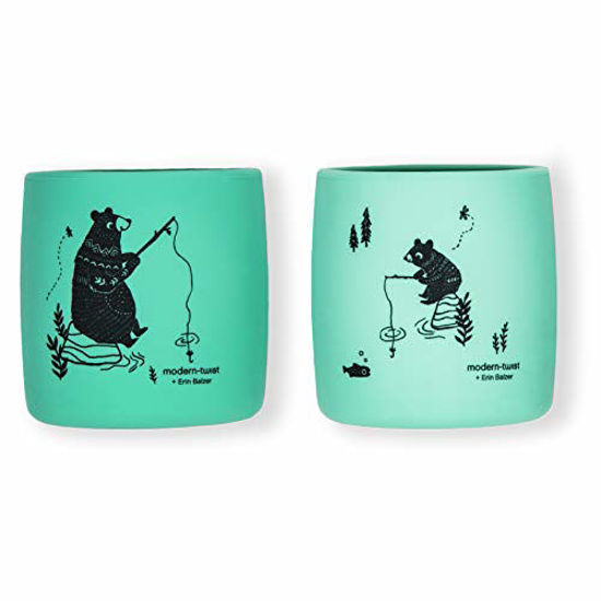 Picture of modern-twist 100% plastic free silicone waterproof, dishwasher safe, 2 Cups, Bear Family