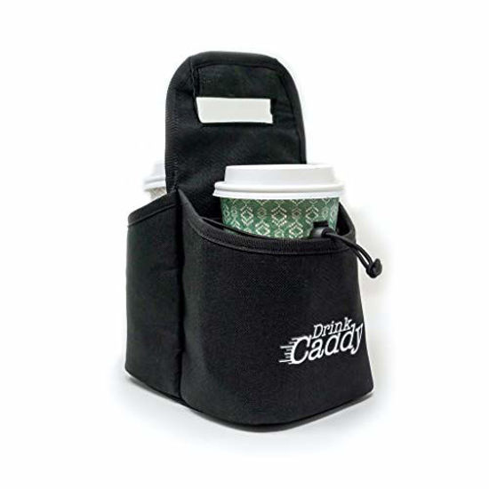 Picture of Drink Caddy Portable Drink Carrier and Reusable Coffee Cup Holder - 2 Cup Collapsible Tote Bag with Organizer Pockets Safely Secures Hot and Cold Beverages - Perfect for Food Delivery and Take Out