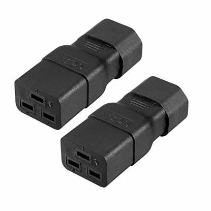 Picture of uxcell AC125V 15A/AC250V 10A IEC320 Male C14 to Female C19 Power Socket Adapter for Cord Connector 2 Pcs