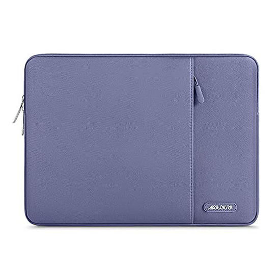 Picture of MOSISO Laptop Sleeve Bag Compatible with MacBook Air 13 inch 2018-2021 A2337 M1 A2179 A1932, MacBook Pro A2338 M1 A2289 A2251 A2159 A1989 A1706 A1708,Polyester Vertical Case with Pocket, Lavender Gray