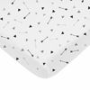 Picture of TL Care 2 Piece Printed 100% Cotton Jersey Knit Fitted Pack N Play Playard Sheet, Silver Black Arrow/Stripe