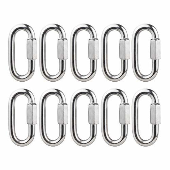 Picture of BNYZWOT 304 Stainless Steel Quick Links D Shape Locking Quick Chain Repair Links M8 5/16 inch Pack of 10