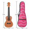 Picture of Ukulele Soprano Bag,Ukulele Case 21" Waterproof Oxford Musical Note Case Single Shoulder Backpack with Adjustable Straps (Pink)