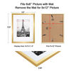 Picture of upsimples 9x12 Picture Frame Set of 5,Display Pictures 6x8 with Mat or 9x12 Without Mat,Wall Gallery Photo Frames,Gold