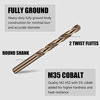 Picture of Hymnorq 1/2 Inch Fractional Size M35 Cobalt Steel Twist Drill Bit Set of 2pcs, Jobber Length and Straight Shank, Extremely Heat Resistant, for Drilling in Stainless Steel and Cast Iron