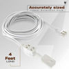 Picture of 25 Feet White Extension Cord, 3 Outlet, 2 Prong, 16 Gauge Cable, Heavy Duty, Indoor use, (2 Pack) - by Revpex