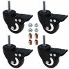 Picture of AAGUT 2" Swivel Stem Casters with Brake Lock, Screwed Bolt 5/16"- 18 x 1", Heavy Duty PU Rubber Wheels 4 Pack with Nuts