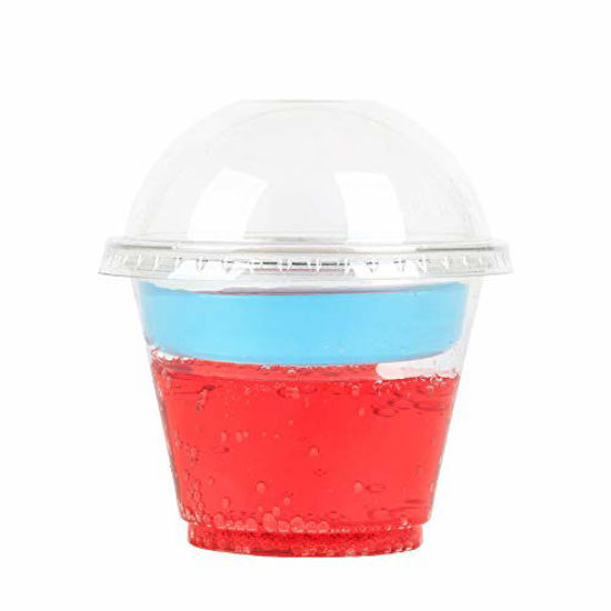 Picture of GOLDEN APPLE, 9oz Parfait Cups with lids. 2oz Insert & Dome lid, Clear Cups 3-Piece. Dessert Cup, 50sets