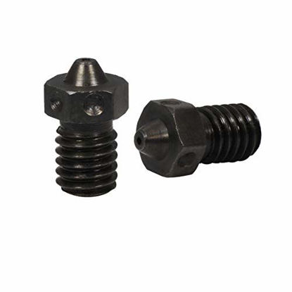 Picture of 4pcs Hardened Steel Nozzles M6 Thread Nozzle 0.6mm 0.8mm for 1.75mm V6 Nozzle Hotend Prusa Printing PEI PEEK or Carbon Fiber Filament use (2x0.6 +2x0.8)