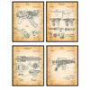 Picture of Original Famous Automatic Weapons Wall Art Patent Prints - Unframed Set of Four - Great Gift for Gun and Firearm Enthusiasts - Man Cave Home Decor - Ready to Frame (8x10) Vintage Photos