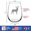 Picture of Deer Stemless Wine Glass - Cabin Themed Gifts or Rustic Decor for Women and Men - Engraved Silhouette - Large