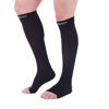 Picture of Doc Miller Open Toe Socks - 1 Pair 8-15 mmHg Light Compression Socks Women & Men Support Restless Legs (Black, X-Large)