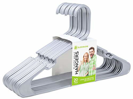 Eldorado Hangers for Adult Size Clothing, Plastic, Ideal for Everyday  Standard Use Clothes, Shirts, Blouses, T-Shirts, Dresses, Jackets, Suits.  Color