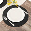 Picture of SHACOS Round Braided Placemats Set of 6 Round Table Mats for Dining Tables 15 inch (Black, 6)