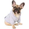 Picture of iChoue Pet Clothes Dog Hoodie Hooded Full-Zip Sweatshirt English Bulldog Boston Terrier Cotton Winter Warm Coat Clothing - Grey/Size XL