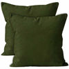 Picture of Encasa Homes Throw Pillow Cover 2pc Set - Leaf Green - 24 x 24 inch Solid Dyed Cotton Canvas Square Accent Decorative Cushion Case for Couch Sofa Chair Bed & Home