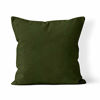 Picture of Encasa Homes Throw Pillow Cover 2pc Set - Leaf Green - 24 x 24 inch Solid Dyed Cotton Canvas Square Accent Decorative Cushion Case for Couch Sofa Chair Bed & Home