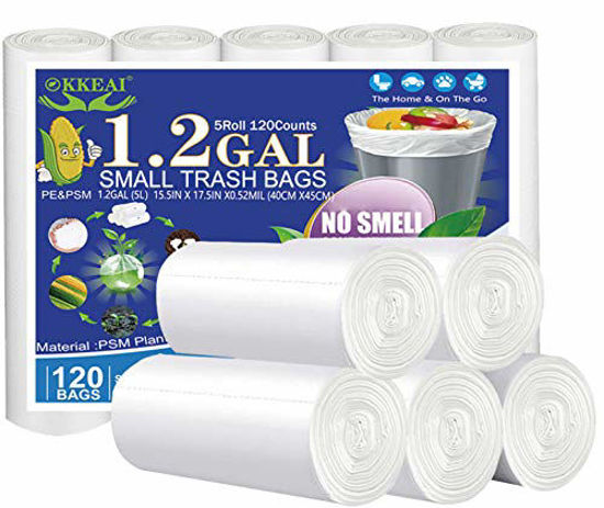 OKKEAI Medium Garbage Bags 8 Gallon Trash Bags Thicker 0.98 MIL