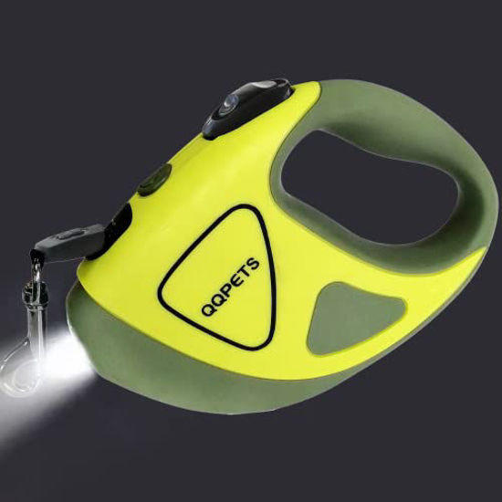 Picture of Retractable Dog Leash with Bright LED Flashlight, 16 ft Dog Safety Walking Leashes for Small Medium Large Dogs up to 110 lbs,Tangle Free, Anti-Slip Comfort Grip (Large- 16 ft up to 110 lbs, Green)