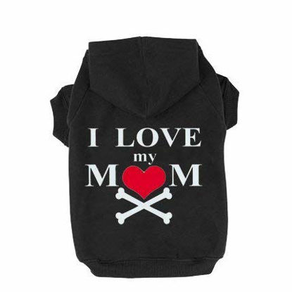 Picture of Dog Hoodie Black - Fleece Sweatshirt Hoodies Love Mom Costumes Black XXL