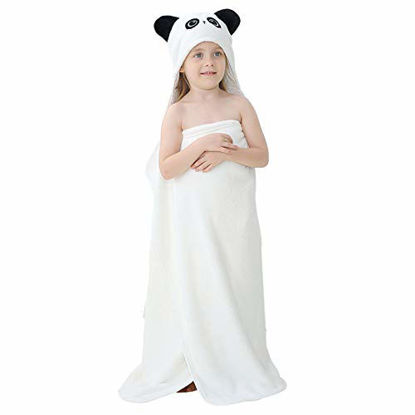 Picture of MICHLEY Cartoon Hooded Baby Towel Unisex, Premium Soft Swimming Bathrobe Large Washcloths 31.5" x 53" for 0-9T (Panda)